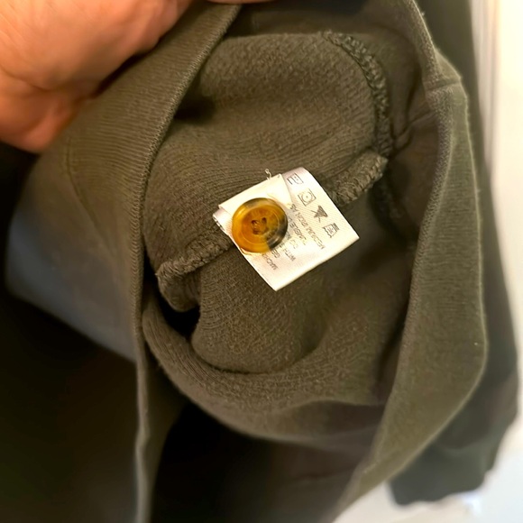 Orvis 1/4 Button Jersey Ribbed Sweatshirt in Olive Green, Size XXL, EUC - Picture 6 of 9